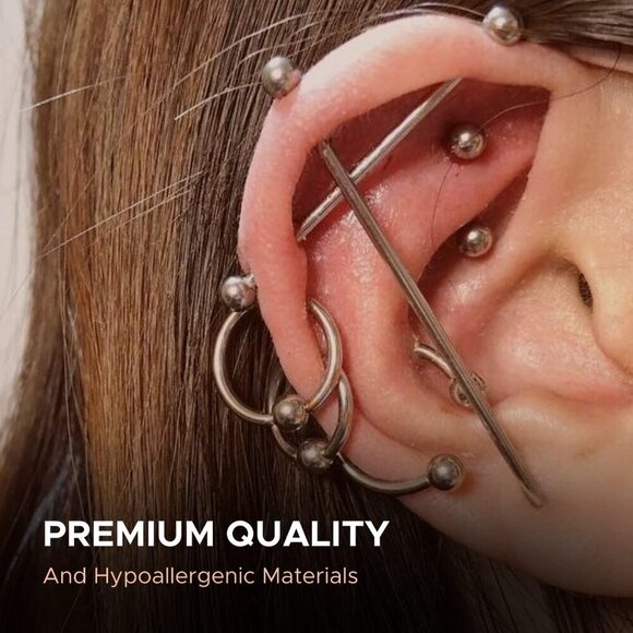 156PC Body Piercing Kit Stainless Steel Jewelry Navel Septum Ear Body - Picture 5 of 7